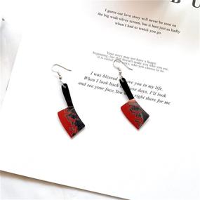 img 2 attached to Gothic Acrylic Blood Printed Knife Earrings Set – 4 Pairs 🔪 for Women, Girls, Teens; Perfect for Punk, Hip Hop & Halloween Parties