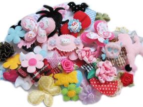 img 1 attached to 🌸 YYCRAFT 120 Assorted Fabric Applique Scrapbooking Ribbon Flowers Bows: Sale for Sewing, Crafts, Weddings & Baby Showers!