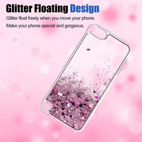 img 1 attached to Чехол Atump Glitter Liquid Clear Bling TPU с блестками для телефона iPod Touch 7/6/5 - Розовый, с защитной пленкой для экрана HD - идеально подходит для девочек!