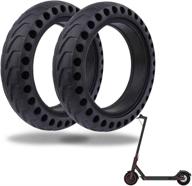 xiaomi mijia m365 electric scooter solid tire replacement - 8.5 inch, front/rear - set of 2 (black) logo