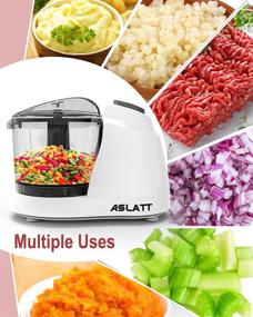 img 3 attached to ASLATT Mini Food Processor Small Chopper - Electric Veggie Cutter and Blender Machine for Garlic, Tomato, Onion - Cortador Picador De Vegetales Electrico