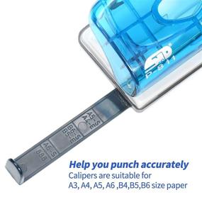img 2 attached to Weibo Heavy Duty 2-Hole Punch Tool - Adjustable, Hand Held Commercial Effortless Punching Levenger Hole Puncher - 10 Sheet Punch Capacity in Blue