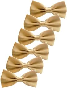img 1 attached to 🎩 Udres Wedding Men's Accessories: Solid Pre Tied Bowtie for Ties, Cummerbunds & Pocket Squares