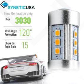 img 3 attached to 🚦 Syneticusa 3157 Error Free Canbus Ready Yellow/Amber LED Turn Signal Bulbs - No Hyper Flash All in One Solution
