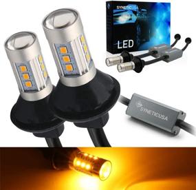 img 4 attached to 🚦 Syneticusa 3157 Error Free Canbus Ready Yellow/Amber LED Turn Signal Bulbs - No Hyper Flash All in One Solution