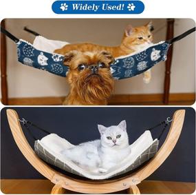 img 1 attached to 🐱 Comfy & Versatile 2-Piece Reversible Cat Hanging Hammock with Adjustable Straps & Metal Hooks – Perfect for Cats, Small Dogs, and Rabbits