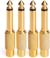 🔌 nanyi 1/4 to rca adapter - 4 pack, rca female to 6.35mm male mono ts audio conversion plug - gold plated logo