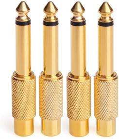 img 4 attached to 🔌 NANYI 1/4 to RCA Adapter - 4 Pack, RCA Female to 6.35mm Male Mono TS Audio Conversion Plug - Gold Plated