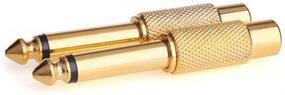 img 1 attached to 🔌 NANYI 1/4 to RCA Adapter - 4 Pack, RCA Female to 6.35mm Male Mono TS Audio Conversion Plug - Gold Plated