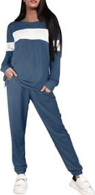 img 2 attached to 👚 Sipaya Women's Colorblock Striped Sweatsuits: Stylish 2 Piece Outfits with Pockets