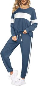 img 4 attached to 👚 Sipaya Women's Colorblock Striped Sweatsuits: Stylish 2 Piece Outfits with Pockets