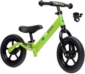 img 4 attached to 🚲 TheCroco 12-inch Lightweight High-Grade Aluminum Balance Bike - Premium Model for Easy Riding, Ages 2-4 with Unbeatable Features: Bell, Handlebar Pad, Adjustable Seat & Handlebar Height