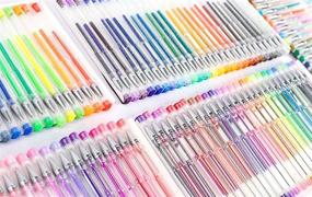 img 1 attached to 🖊️ Feela 260-Piece Gel Pens Set: 130 Vibrant Colored Gel Pens + 130 Refills for Coloring Books, Drawing, Doodling, Writing, Sketching – Premium Art Markers & Highlighters