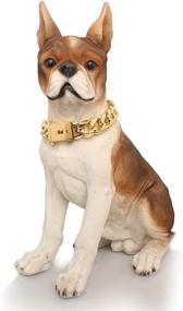 img 2 attached to Premium 18k Gold Dog Chains Necklace for Large Medium Dogs - Personalized, Wide 19mm Cuban Link Collars for Boys and Girls, Sizes 16-26Inches