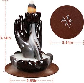 img 1 attached to 🏠 Enhance Home Decor and Aromatherapy with Hisigo Smoke Waterfall Incense Burner: Cone Burner Waterfall Space Keeper, Including 20 Free Cone Sets and 1 Mat