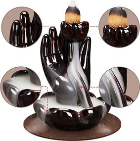 img 3 attached to 🏠 Enhance Home Decor and Aromatherapy with Hisigo Smoke Waterfall Incense Burner: Cone Burner Waterfall Space Keeper, Including 20 Free Cone Sets and 1 Mat