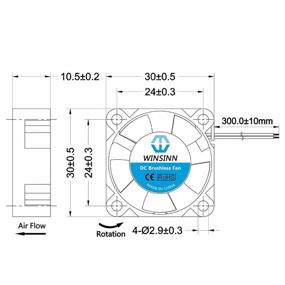 img 3 attached to 🌀 High-Speed WINSINN 30mm Fan 24V Dual Ball Bearing Brushless 3010 30x10mm - 5Pcs Pack