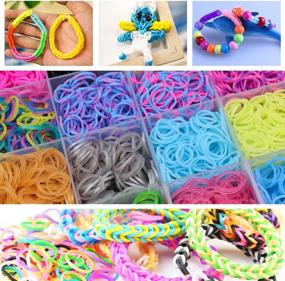 img 1 attached to 🌈 Loom Rubber Bands Mega Kit - 11,000pcs Refill in 28 Colors with Accessories: S-Clips, ABC Beads, Charms & More!
