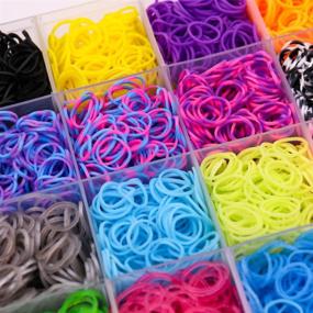 img 2 attached to 🌈 Loom Rubber Bands Mega Kit - 11,000pcs Refill in 28 Colors with Accessories: S-Clips, ABC Beads, Charms & More!