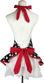 img 1 attached to 🎂 Floosum Vintage 50's Retro Aprons | Ruffle-Side Cake Cooking Apron with Pocket | Perfect Gift for Women and Girls