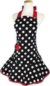 img 2 attached to 🎂 Floosum Vintage 50's Retro Aprons | Ruffle-Side Cake Cooking Apron with Pocket | Perfect Gift for Women and Girls