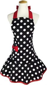 img 4 attached to 🎂 Floosum Vintage 50's Retro Aprons | Ruffle-Side Cake Cooking Apron with Pocket | Perfect Gift for Women and Girls