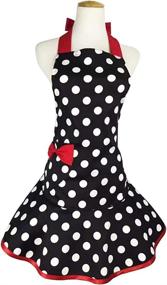 img 3 attached to 🎂 Floosum Vintage 50's Retro Aprons | Ruffle-Side Cake Cooking Apron with Pocket | Perfect Gift for Women and Girls