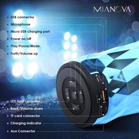 img 2 attached to 🔊 Mianova светодиодная беспроводная колонка с Bluetooth, функция меняющейся ночной подсветки, портативная колонка с 6 цветовыми светодиодными темами, поддержка Handsfree/Phone/PC/MicroSD/USB Disk/AUX-in/TWS.