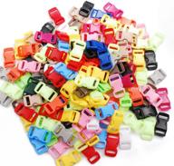 🔒 100-piece assorted 3/8" curve contoured side release buckle set - ideal for parachute 550 cord, paracord bracelets, pet collars, and webbing sewing - flc003-c logo