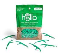 premium hello oral care hemp seed oil floss picks - pack of 80 for effective oral hygiene logo