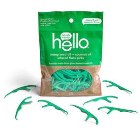 img 4 attached to Premium Hello Oral Care Hemp Seed Oil Floss Picks - Pack of 80 for Effective Oral Hygiene