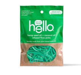 img 2 attached to Premium Hello Oral Care Hemp Seed Oil Floss Picks - Pack of 80 for Effective Oral Hygiene