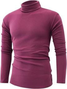 img 3 attached to 👔 Jonivey Men's Basic Turtleneck: Stylish Solid Casual Knitted T-Shirt Pullover Tops