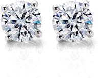 💎 stunning moissanite earrings: holycome 1 carat diamond-like brilliance, hypoallergenic 18k white gold plated studs – perfect gift for women, girls, and men! logo