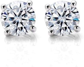 img 4 attached to 💎 Stunning Moissanite Earrings: HOLYCOME 1 Carat Diamond-like Brilliance, Hypoallergenic 18K White Gold Plated Studs – Perfect Gift for Women, Girls, and Men!