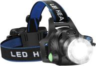 🔦 waterproof usb rechargeable led headlamp flashlight, t004 headlight with 4 modes and adjustable headband - ideal for camping, hiking, outdoors, hunting логотип