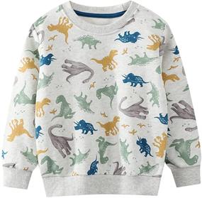 img 2 attached to 👕 Toddler Boys' Sweatshirt and Sweatpant Set: Comfy Playwear for Active Play