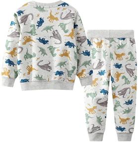 img 3 attached to 👕 Toddler Boys' Sweatshirt and Sweatpant Set: Comfy Playwear for Active Play