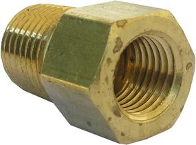 img 1 attached to LASCO 17-6783 1/4-Inch Female Flare by 1/4-Inch Male Pipe Thread Brass Adapter: Enhanced Plumbing Connector