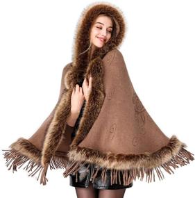 img 4 attached to 🧣 Winter Wedding Women's Accessories: Shawl Hooded Bridal Scarves, Wraps, and More