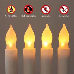 img 2 attached to Advocator 12 PCS Dripless Battery Operated LED Flameless Taper Candles With Yellow Mini Flickering Taper Fake Candles For Christmas Decorative Church Wedding Window Holiday Wall Sconce