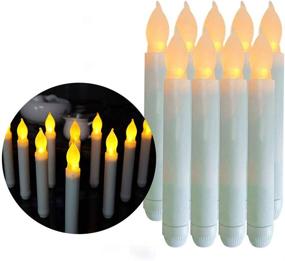 img 4 attached to Advocator 12 PCS Dripless Battery Operated LED Flameless Taper Candles With Yellow Mini Flickering Taper Fake Candles For Christmas Decorative Church Wedding Window Holiday Wall Sconce