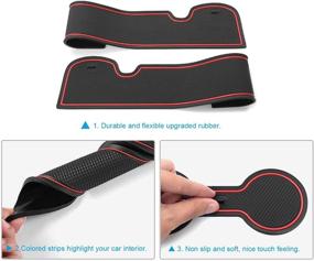 img 1 attached to Custom Fit Cup, Door, and Center Console Liner Accessories 🔴 for 2021 Trailblazer - Red Colored Trim, Anti-Slip Coaster Pads, 19PCS