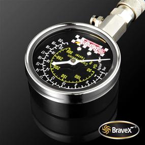 img 2 attached to 🔍 Bravex Compression Tester - Complete 8PCS Small Engine Cylinder Pressure Gauge Tool Automotive Kit with Brass Adapters and Rigid Hoses, Ideal Compression Test Kit for Petrol Gas Engine