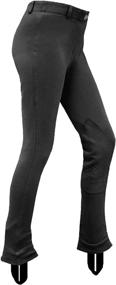 img 3 attached to 👖 BasEQ Lily Children's Low-Rise Pull-On Jodhpurs: Stylish Euro Seat and Knee Patch Riding Pants