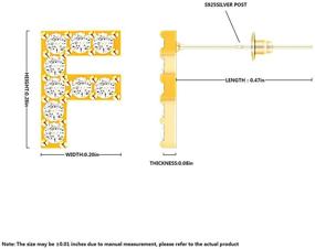 img 3 attached to 📿 Personalized Letter Stud Earrings: 14K Gold Plated Initials for Women/Kids - A-Z Options in Sterling Silver
