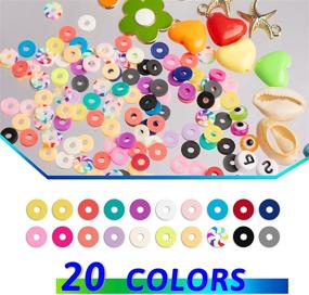 img 2 attached to 📿 ROTESONNE 5400 PCS Polymer Clay Beads: Heishi Spacer Beads Kit for DIY Jewelry Making, 6mm Disc Flat Beads for Bracelets & Necklaces