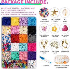 img 3 attached to 📿 ROTESONNE 5400 PCS Polymer Clay Beads: Heishi Spacer Beads Kit for DIY Jewelry Making, 6mm Disc Flat Beads for Bracelets & Necklaces