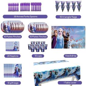 img 3 attached to ❄️ Frozen Birthday Party Supplies - 120 Pieces of Frozen Party Decorations & Games, Table Cloth, Banner, Plates, Cups, Napkins - Ideal for 10 Guests