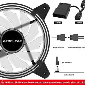 img 2 attached to 🖥️ Улучшите охлаждение ПК с помощью двухкадрового вентилятора EZDIY-FAB 120 мм с белой светодиодной подсветкой, высокий поток воздуха и низкий уровень шума - 3 штуки.